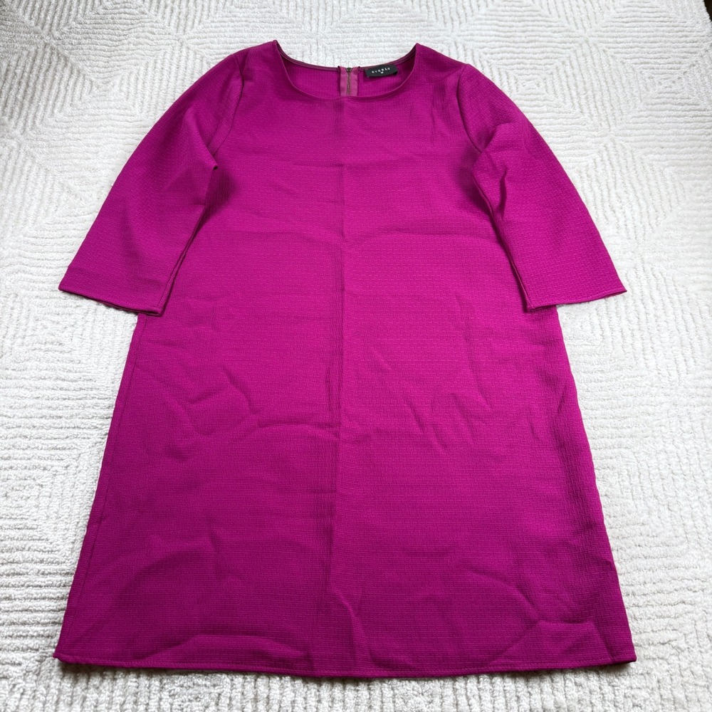 Everly Shift Dress Women's Large Magenta Pink Mod Retro Work Minimalist Barbie